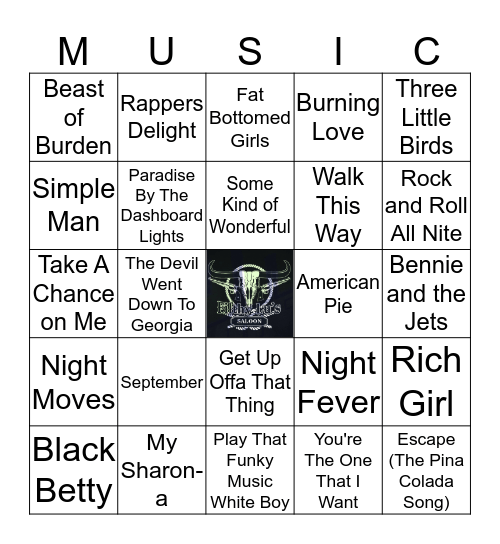 Hits of the 1970's Bingo Card
