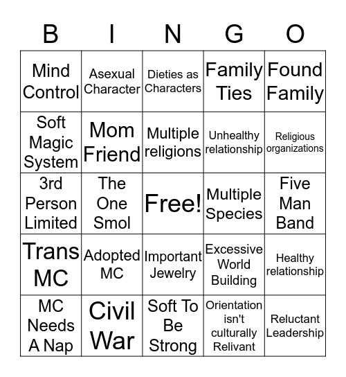 Protectors Prayers Bingo Card