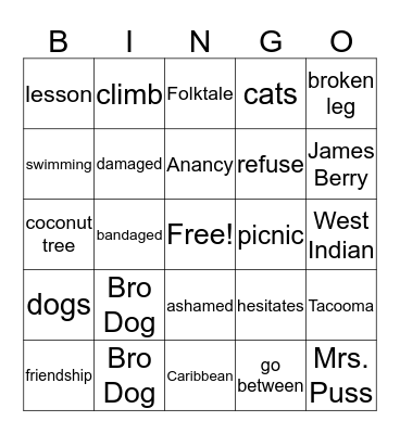 JGB Bingo Card