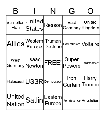 Review Bingo Card