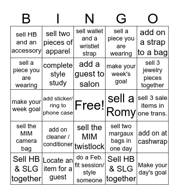 sales bingo! Bingo Card