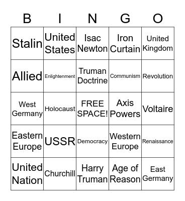 Review Bingo Card