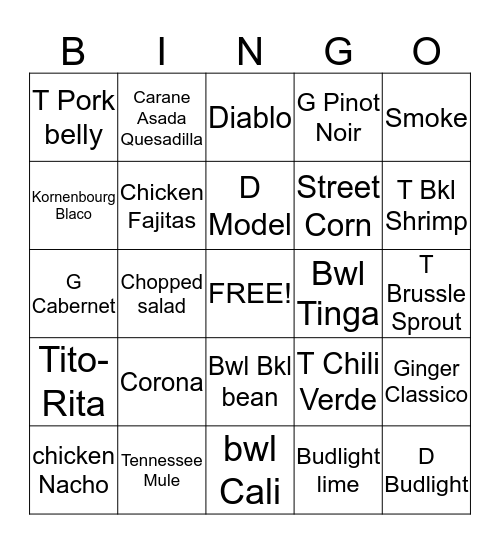 Scorpion Bae Bingo Card