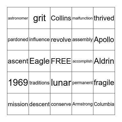 Module 2: Space Bingo Card