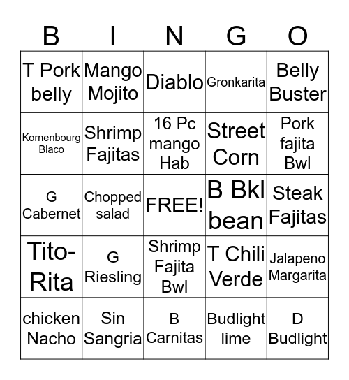Scorpion Bae Bingo Card