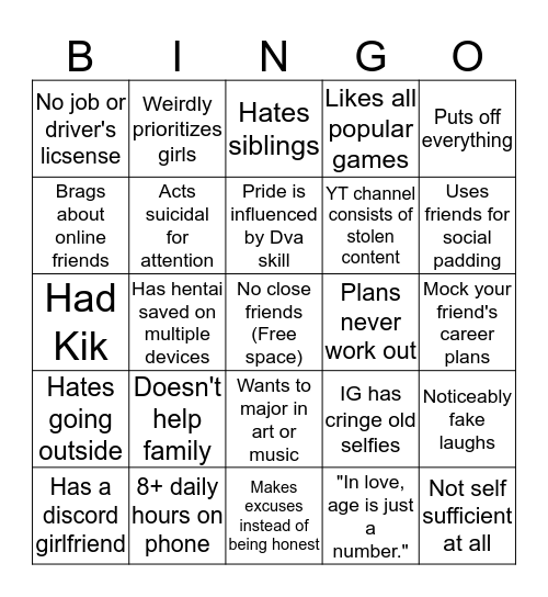 Tao Bingo Card