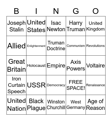 Review Bingo Card