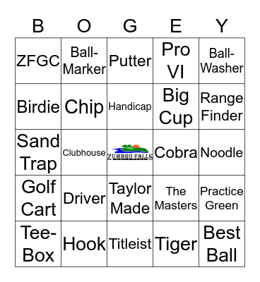 Zumbro Falls Golf Bingo Card