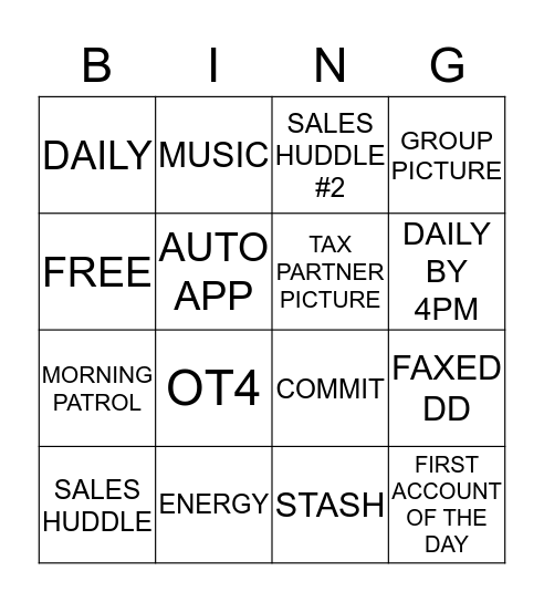 BOUNTY HUNTER  Bingo Card