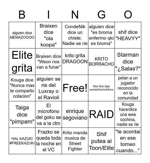 VC EN LOS AMIGEROS Bingo Card