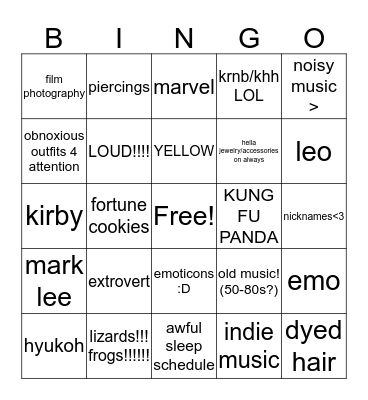 how much saganess is in U Bingo Card