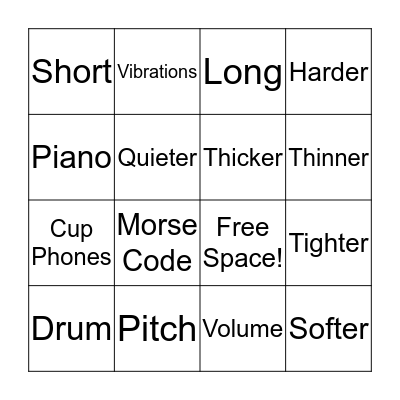 Sound Review Bingo Card