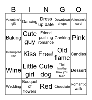 Valentine's Bingo Card