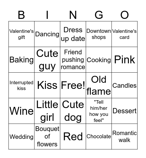 Valentine's Bingo Card
