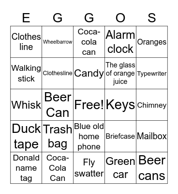 Stranger Things Bingo Card