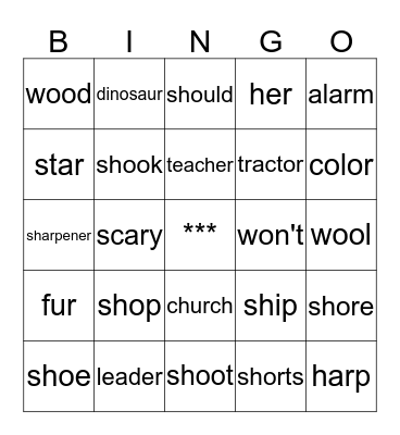 Speech BINGO! Bingo Card