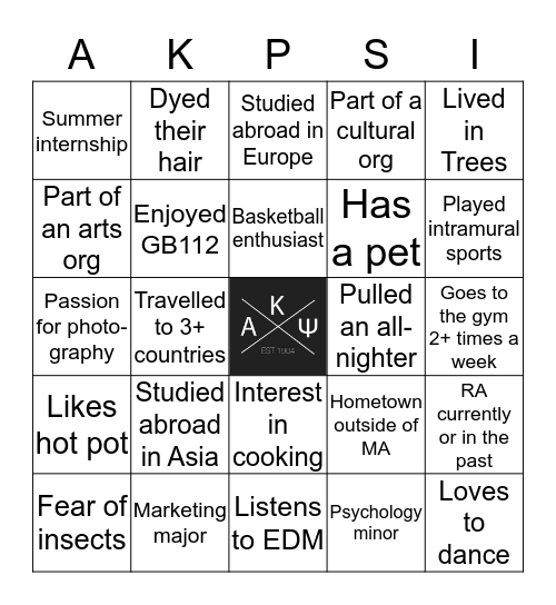 Brother Bingo Card