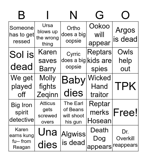 Session 14 BINGO Card