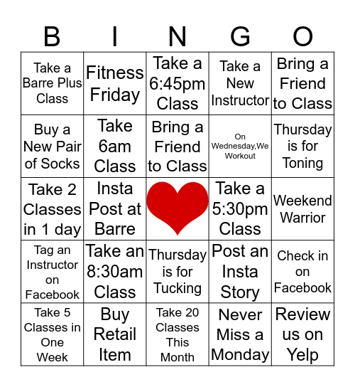 FEBRUARY BINGO Card