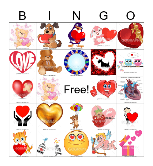 Valentine  Bingo Card