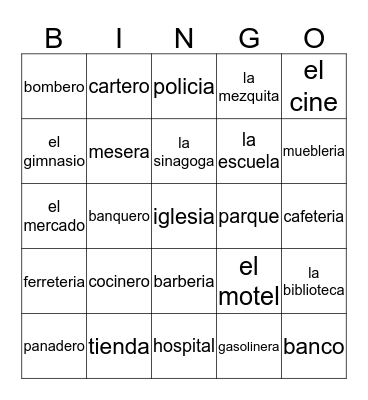 Let's Go Downtown Bingo Card