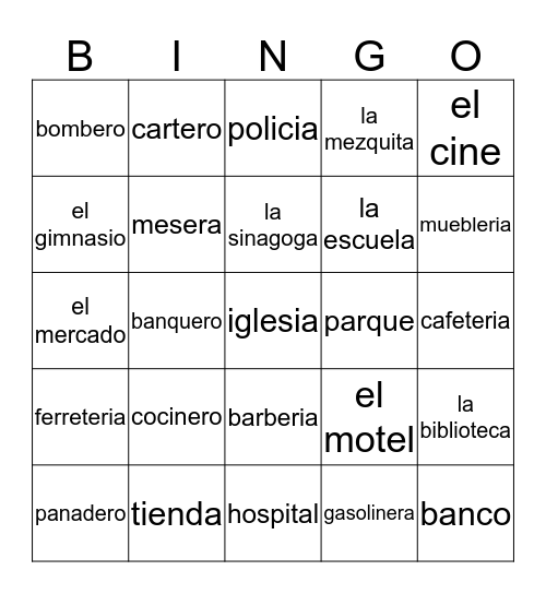 Let's Go Downtown Bingo Card