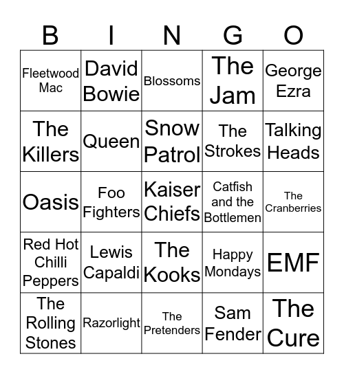 Week 2 Bingo Card