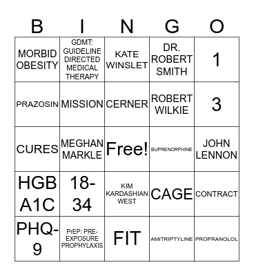 MEDICAL BINGO Card