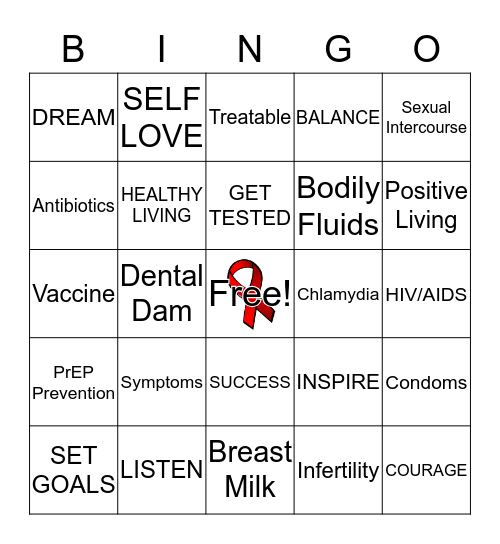 Sexually Transmitted Disease Prevention Education Bingo Card