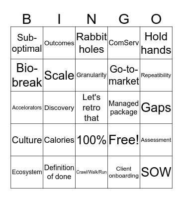 Lingo Bingo Card