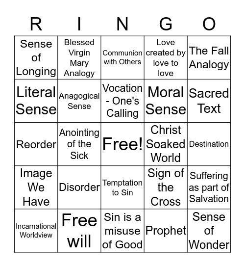 LOR - Fellowship of the Ring Bingo Card