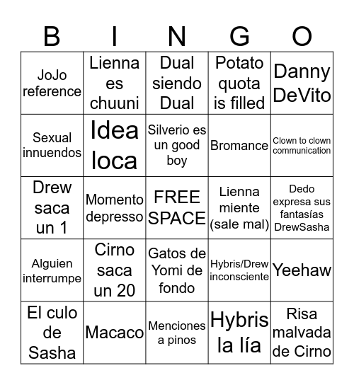 AZURE ONE Drinking Bingo Game Bingo Card