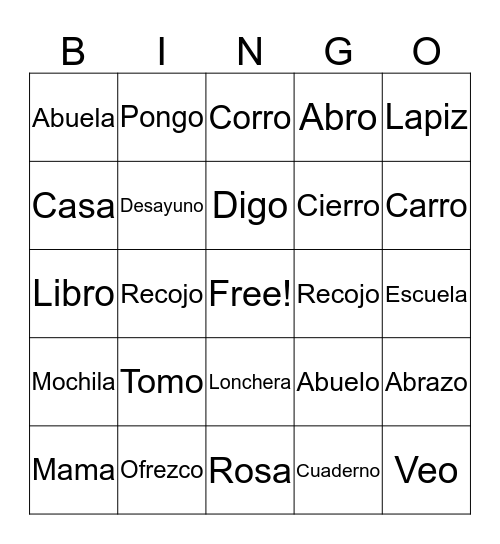 Loteria Bingo Card