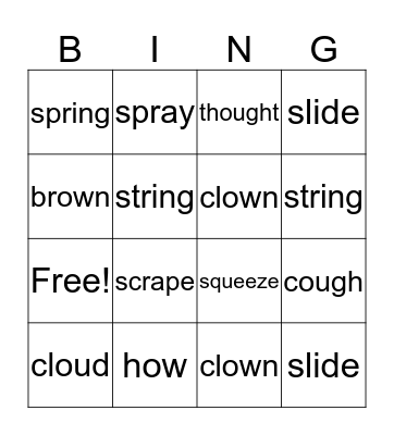 Segmenting  "Sounds"  in Words BINGO Card