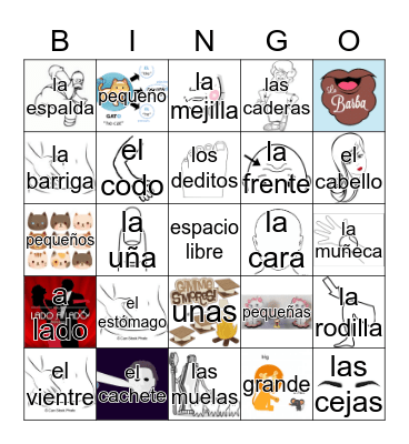 Cuerpo Bingo Card