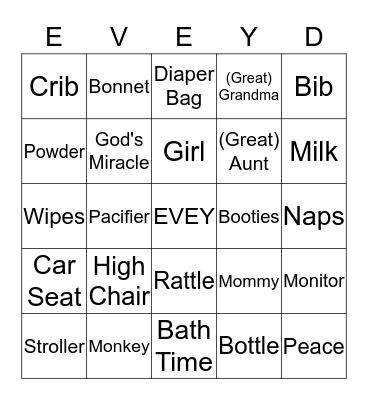 Welcome Evelynn Fae Doerhoff Bingo Card