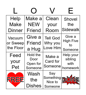 Love Month Bingo Card