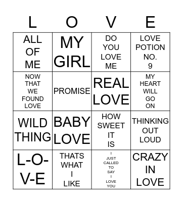 LOVE BINGO Card