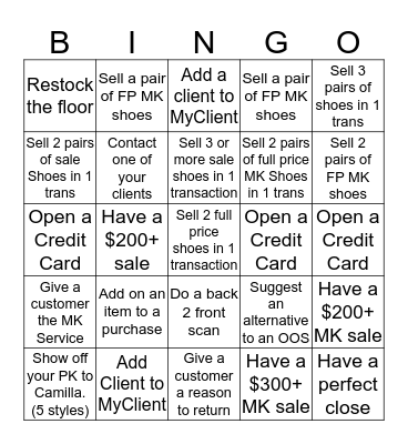 MICHAEL KORS Bingo Card