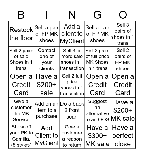 MICHAEL KORS Bingo Card