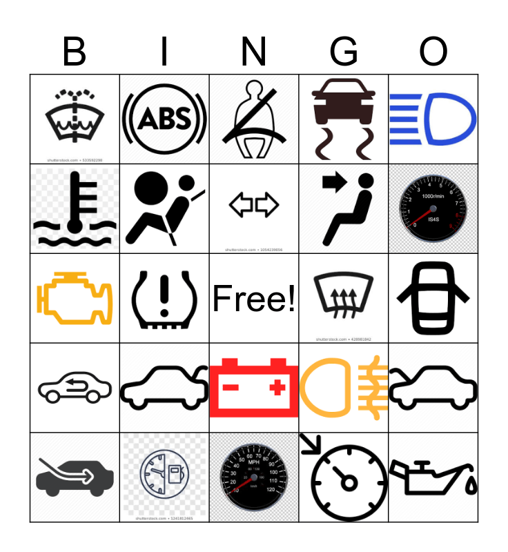 Play Automotive Dashboard Symbols Online BingoBaker