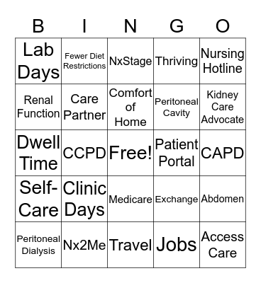 Home Therapies BINGO Card