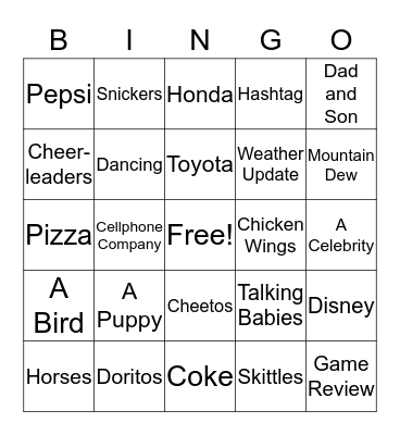 SUPER BOWL BINGO Card