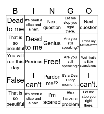 Marisol Bingo Card