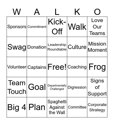 WALKO Bingo Card