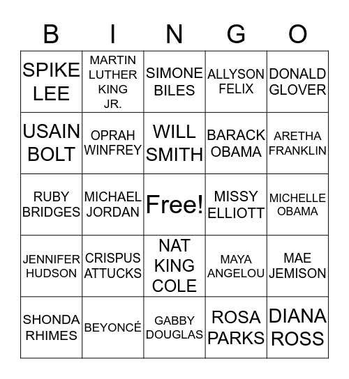 BLACK HISTORY Bingo Card