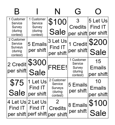 Bon-Ton BINGO!  Bingo Card