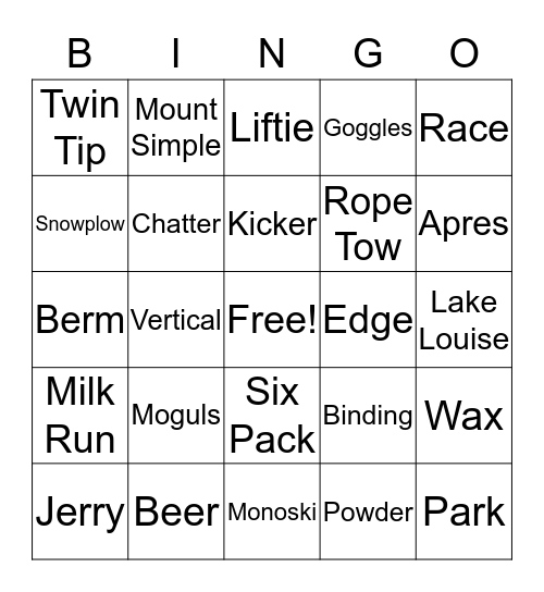 ATB Mount Simple 2020  Bingo Card
