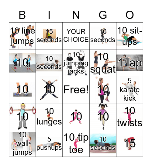 FITNESS BINGO Card