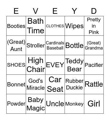 Welcome Evelynn Fae Doerhoff Bingo Card